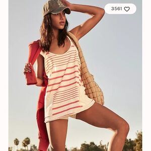 ❣️HOLD❣️FP Movement by Free People Hot Shot Mini Dress Spring Stripe Ivory